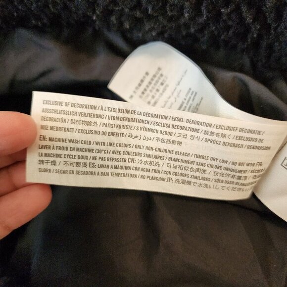 Hollister Black Sherpa Fuzzy Button Down Collared Trucker Jacket Womens S - Picture 9 of 12